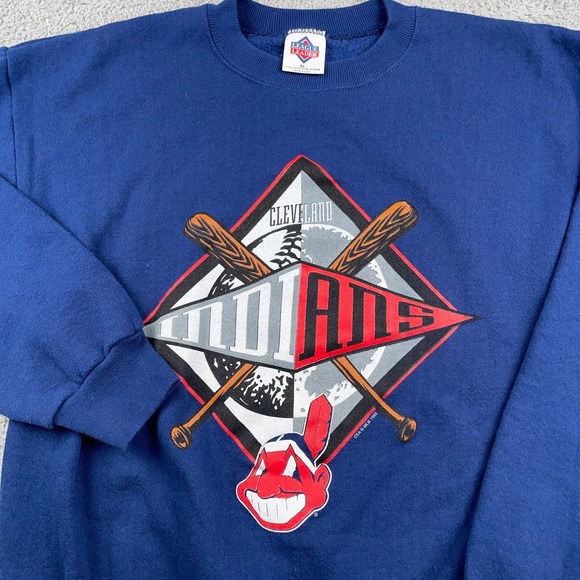 League Other - VTG Cleveland Indians Sweatshirt Mens XL Blue Crewneck Chief Wahoo 90s Fleece